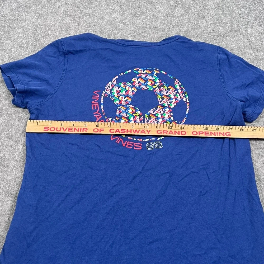 Vineyard Vines Blue World Flags Soccer Graphic‎ Short Sleeve T-Shirt Size Medium